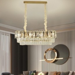 Prostokątna lampa wisząca Kryształowa lampa sufitowa