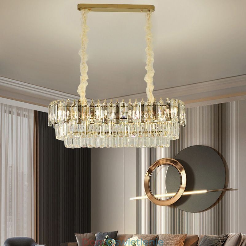 Prostokątna lampa wisząca Kryształowa lampa sufitowa