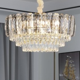 Europejska lampa wisząca kryształowa okrągła lampa sufitowa