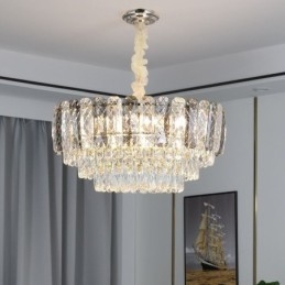 Europejska lampa wisząca kryształowa okrągła lampa sufitowa