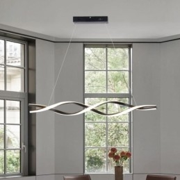 Nowoczesne oświetlenie wiszące Czarne lampy wiszące w kształcie fali