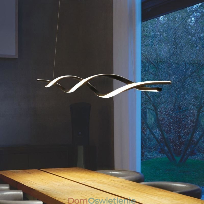 Nowoczesne oświetlenie wiszące Czarne lampy wiszące w kształcie fali