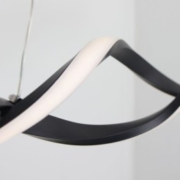 Nowoczesne oświetlenie wiszące Czarne lampy wiszące w kształcie fali