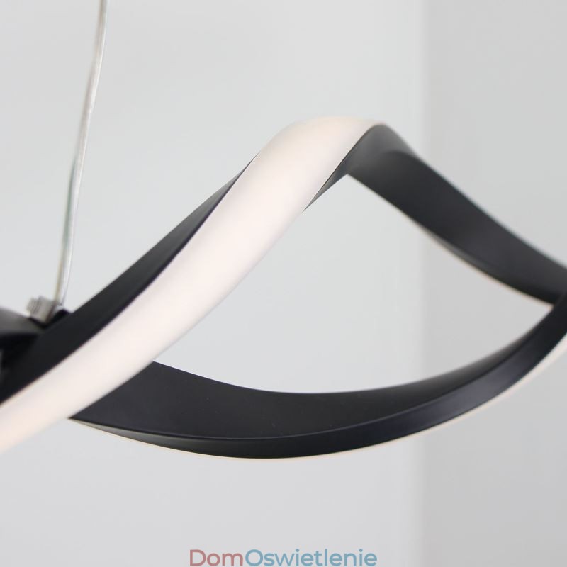 Nowoczesne oświetlenie wiszące Czarne lampy wiszące w kształcie fali