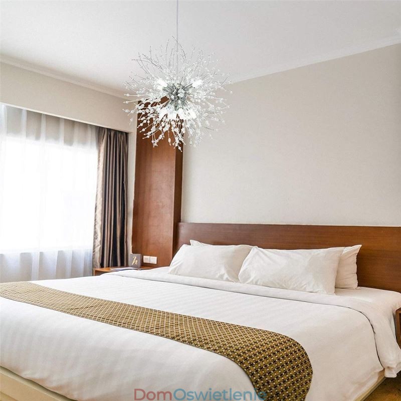 Żyrandol fajerwerkowy 8 świateł, lampa wisząca z dmuchawcem