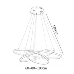 Wisząca lampa nowoczesny żyrandol oświetlenie 3 pierścienie lampa sufitowa