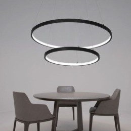 Nowoczesna prosta lampa wisząca z podwójnym pierścieniem aluminiowym