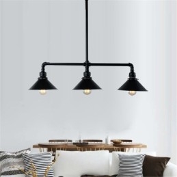 3 światła retro industrial vintage water pipe pendant light żyrandol country rustykalny styl
