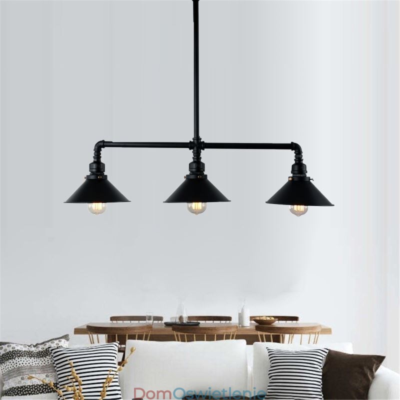 3 światła retro industrial vintage water pipe pendant light żyrandol country rustykalny styl