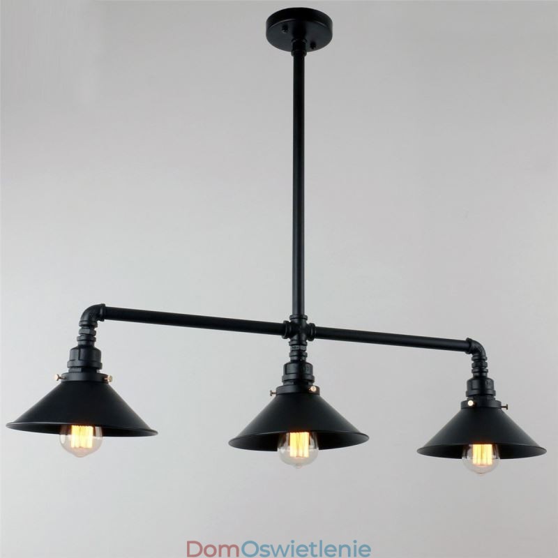 3 światła retro industrial vintage water pipe pendant light żyrandol country rustykalny styl