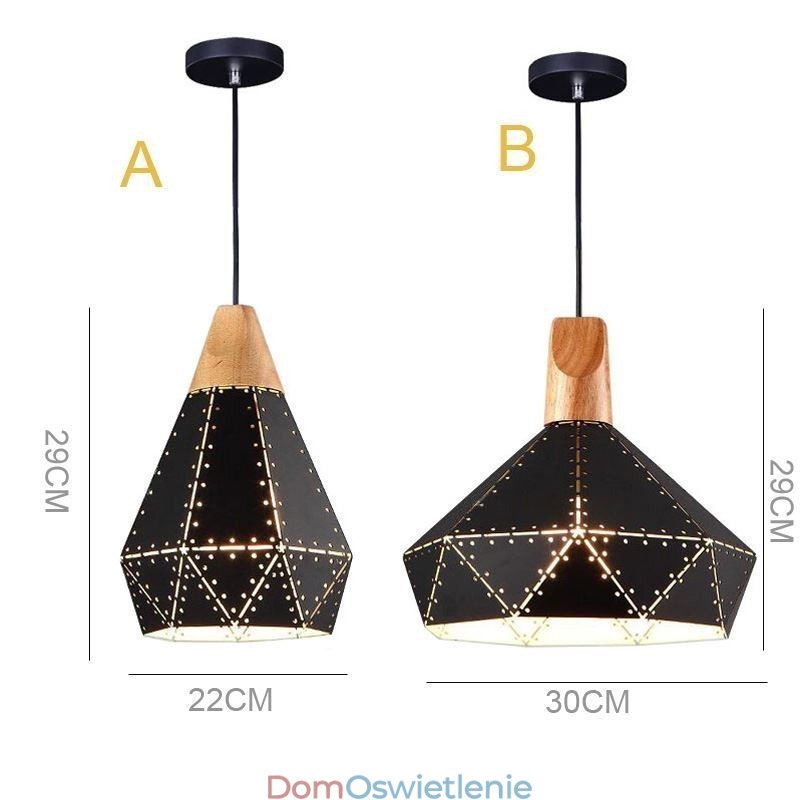 Industrialna lampa wisząca retro vintage z pustym abażurem