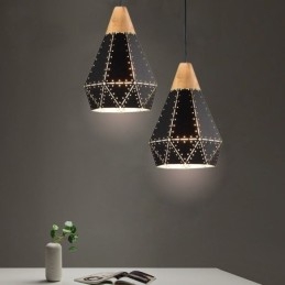 Industrialna lampa wisząca retro vintage z pustym abażurem