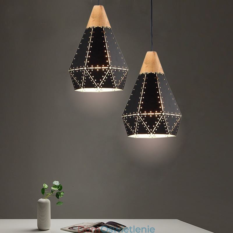 Industrialna lampa wisząca retro vintage z pustym abażurem