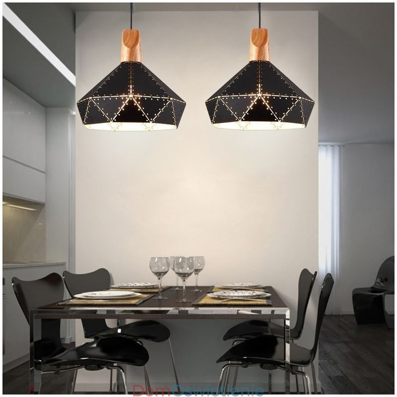 Industrialna lampa wisząca retro vintage z pustym abażurem