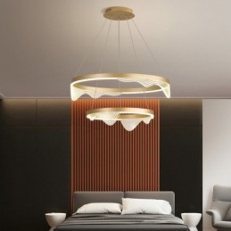 Złota fala Ripple lampa wisząca sufitowa 2 światła