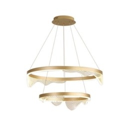 Złota fala Ripple lampa wisząca sufitowa 2 światła