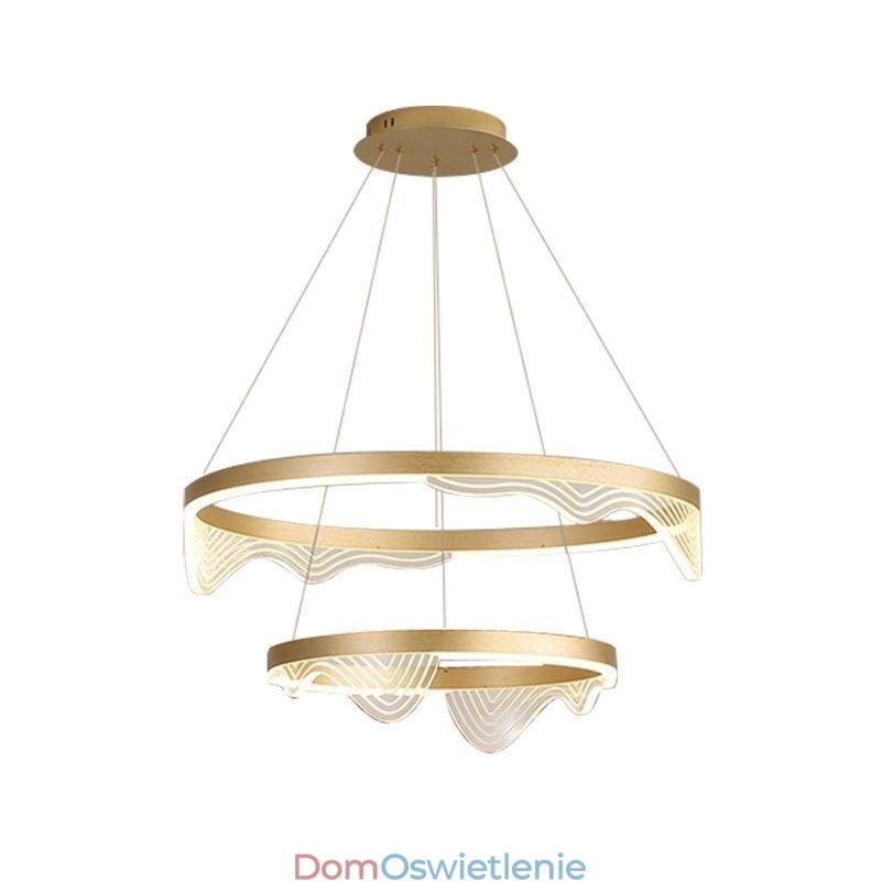 Złota fala Ripple lampa wisząca sufitowa 2 światła