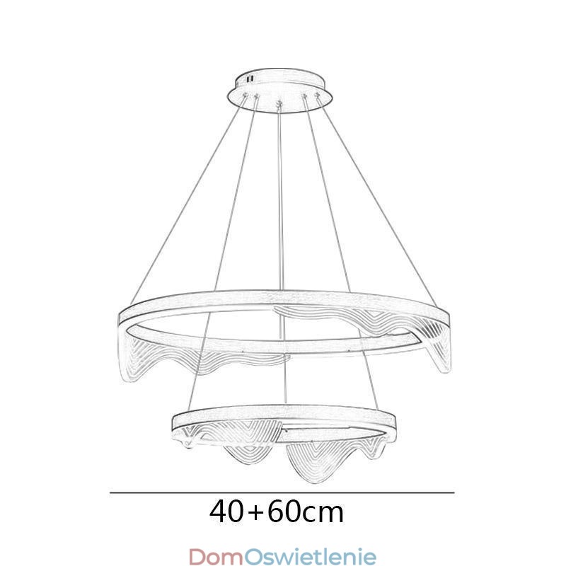 Złota fala Ripple lampa wisząca sufitowa 2 światła