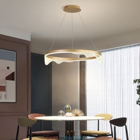 Nordic Aluminium Wisząca Lampa Golden Wave Ripple Wisząca Lampa Nordic Aluminium Wisząca Lampa Golden Wave Ripple Wisząca Lampa