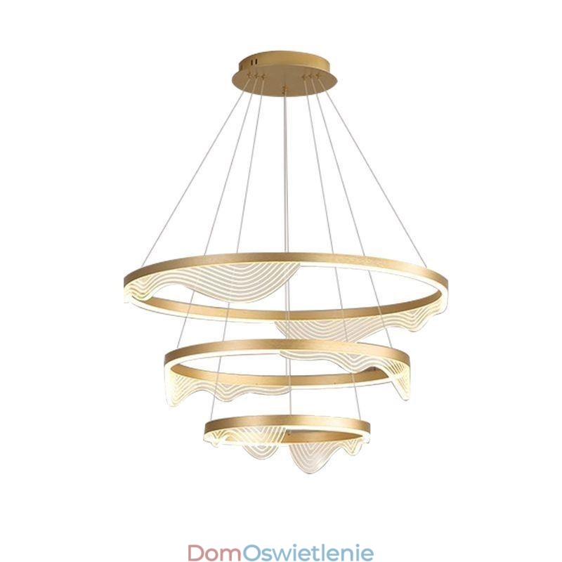 Wisząca lampa Golden Wave Ripple Wisząca lampa 3 światła