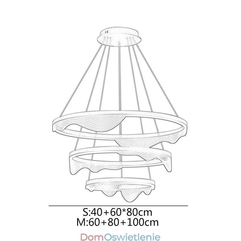 Wisząca lampa Golden Wave Ripple Wisząca lampa 3 światła