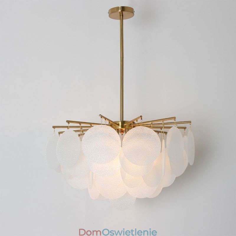 Nowoczesna lampa wisząca z 6 światłami i szklanym kształtem