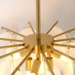 Nowoczesna lampa wisząca z 6 światłami i szklanym kształtem