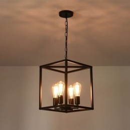 Nowoczesna prosta lampa wisząca w klatce z żelaza