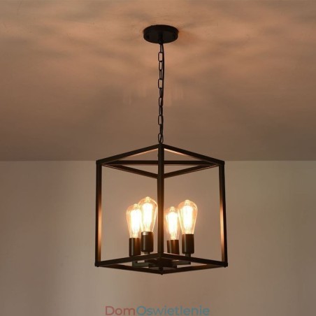 Nowoczesna prosta lampa wisząca w klatce z żelaza Nowoczesna prosta lampa wisząca w klatce z żelaza
