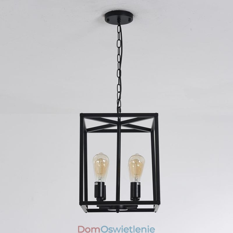 Nowoczesna prosta lampa wisząca w klatce z żelaza