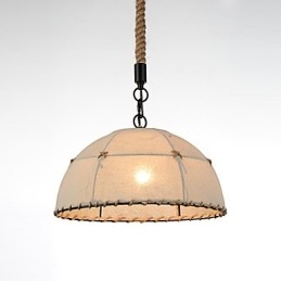 Półokrągłe lampy wiszące 1 światła w stylu vintage w stylu przemysłowym żółte tkaniny i metale lampa wisząca
