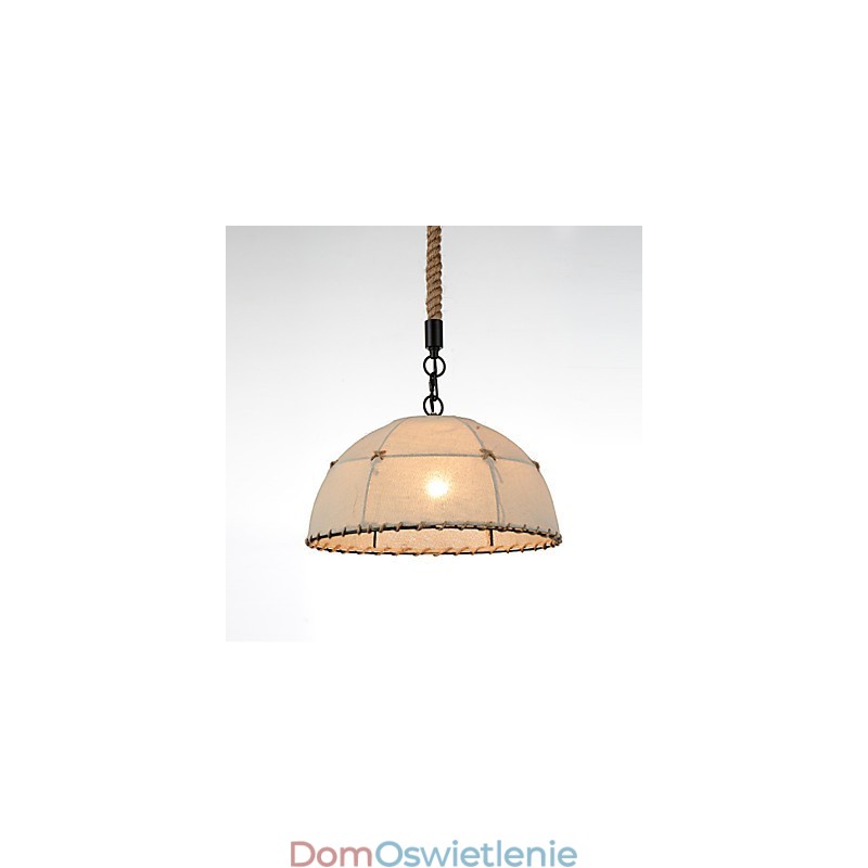 Półokrągłe lampy wiszące 1 światła w stylu vintage w stylu przemysłowym żółte tkaniny i metale lampa wisząca
