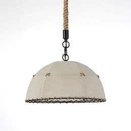 Półokrągłe lampy wiszące 1 światła w stylu vintage w stylu przemysłowym żółte tkaniny i metale lampa wisząca
