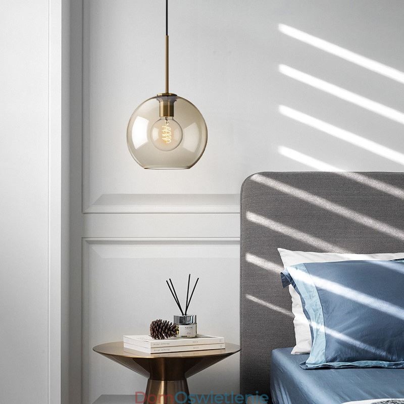 Szklana lampa wisząca Minimalistyczna dekoracyjna lampa szklana w kolorze koniaku