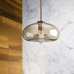 Szklana lampa wisząca Minimalistyczna dekoracyjna lampa szklana w kolorze koniaku