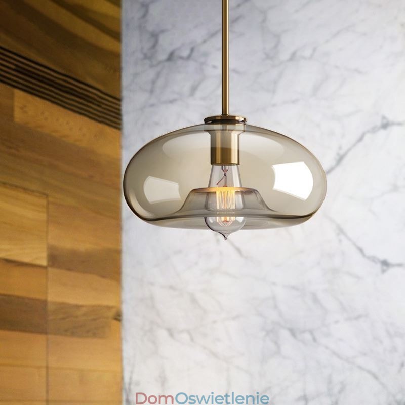 Szklana lampa wisząca Minimalistyczna dekoracyjna lampa szklana w kolorze koniaku