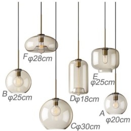 Szklana lampa wisząca Minimalistyczna dekoracyjna lampa szklana w kolorze koniaku
