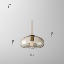 Szklana lampa wisząca Minimalistyczna dekoracyjna lampa szklana w kolorze koniaku