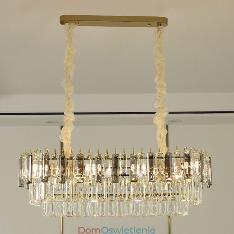 Prostokątna lampa wisząca Kryształowa lampa sufitowa