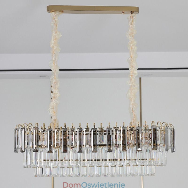 Prostokątna lampa wisząca Kryształowa lampa sufitowa