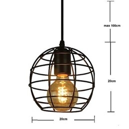 Żyrandol w stylu europejskim w kształcie kuli, w stylu vintage, do czarnej lampy wiszącej