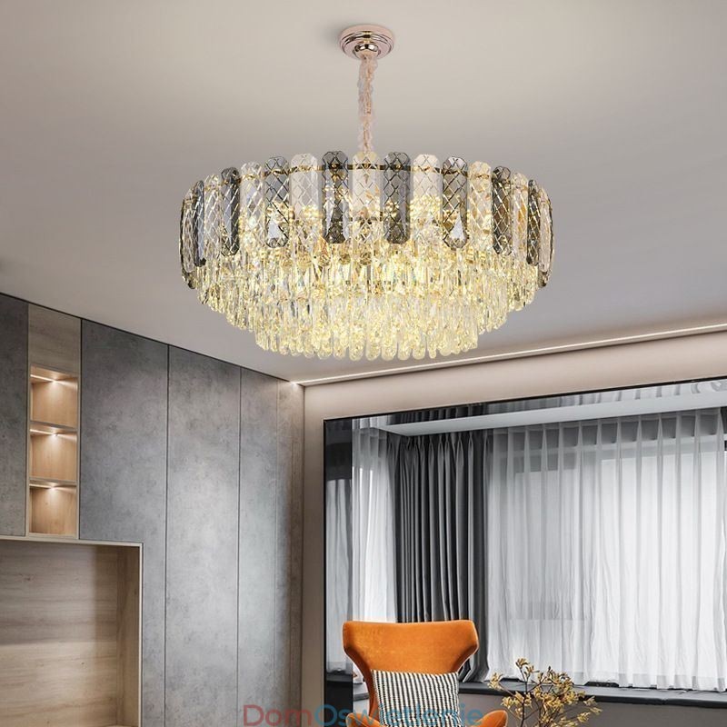 Europejska lampa wisząca kryształowa okrągła lampa sufitowa
