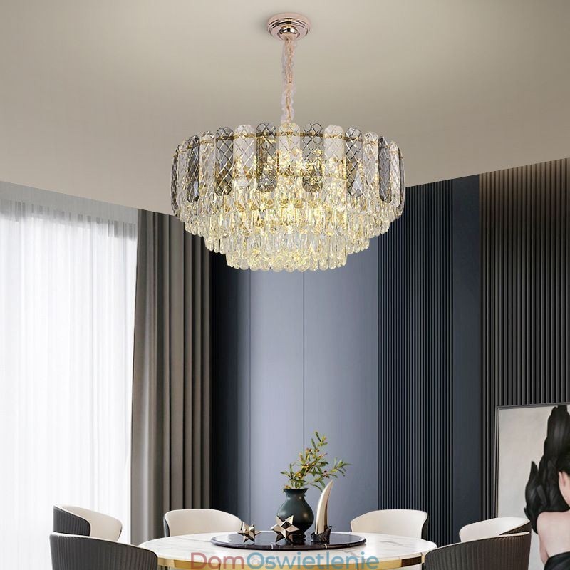 Europejska lampa wisząca kryształowa okrągła lampa sufitowa