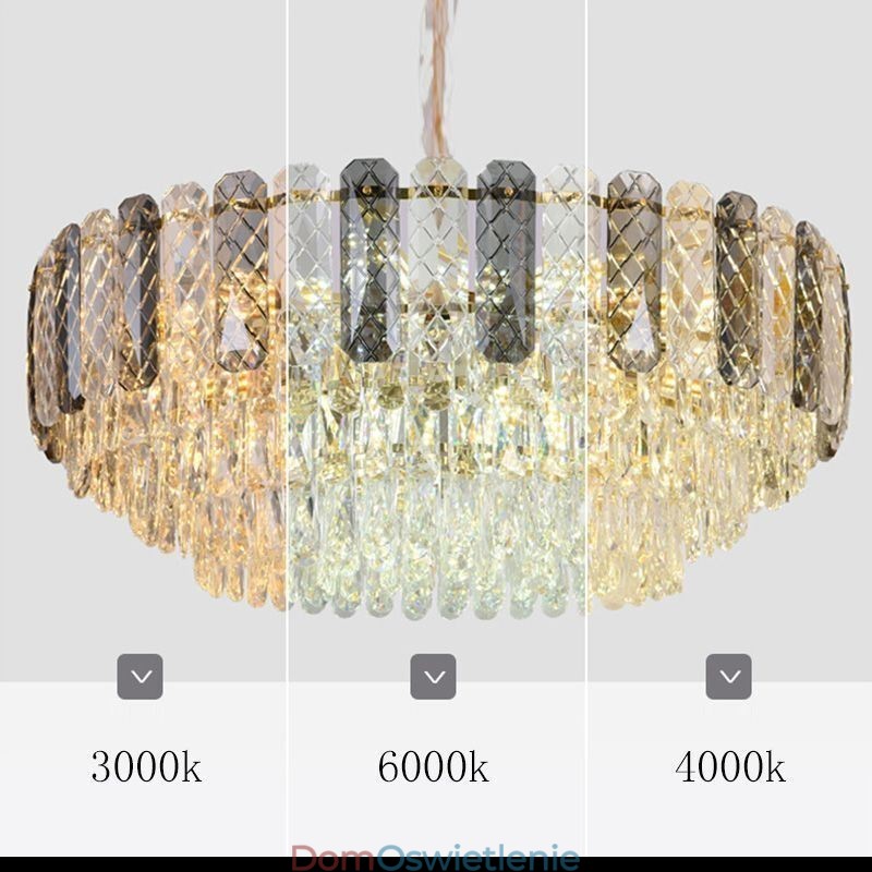 Europejska lampa wisząca kryształowa okrągła lampa sufitowa
