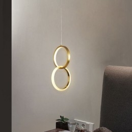 Lampa wisząca mosiężne pierścienie dekoracyjne oświetlenie