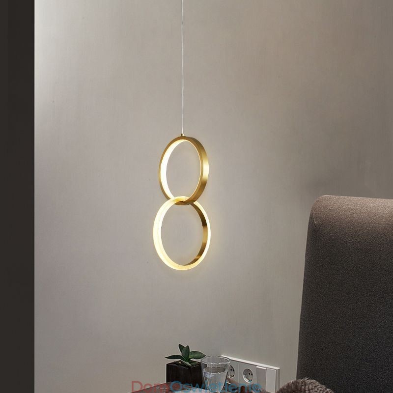Lampa wisząca mosiężne pierścienie dekoracyjne oświetlenie