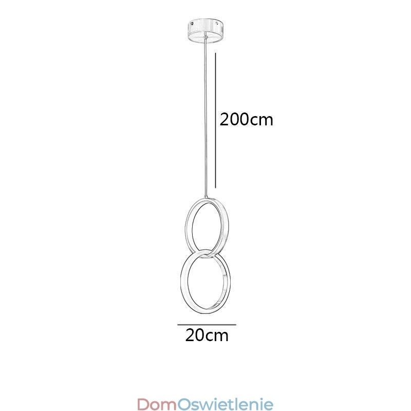 Lampa wisząca mosiężne pierścienie dekoracyjne oświetlenie