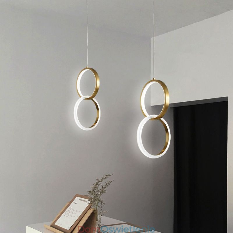 Lampa wisząca mosiężne pierścienie dekoracyjne oświetlenie