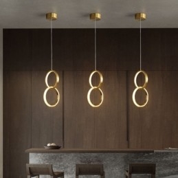 Lampa wisząca mosiężne pierścienie dekoracyjne oświetlenie