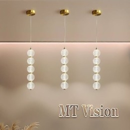 Wisząca lampa z koralików akrylowych, dekoracyjna lampa
